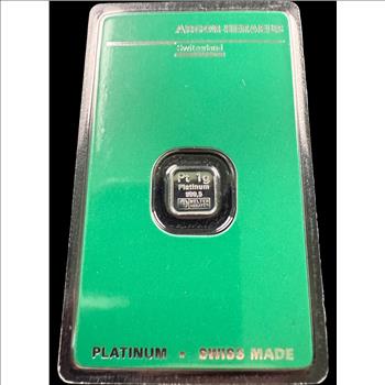 1 Gram Platinum Bar - Argor-Heraeus (Carded)