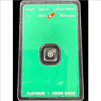 1 Gram Platinum Bar - Argor-Heraeus (Carded)