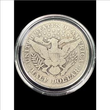 1912-D Barber Silver Half Dollar