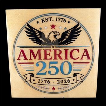 America 250 Wooden Sign | 1776-2026 Semiquincentennial Decor | Patriotic Eagle Wall Art | USA 250th Anniversary Plaque | Fourth of July Gift