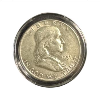 1951-D Benjamin Franklin Silver Half Dollar