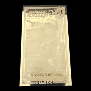 1/2 Oklahoma GoldBack 1/2000th Troy Ounce 24K Gold