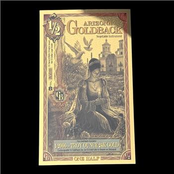 1/2 Arizona GoldBack 1/2000th Troy Ounce 24K Gold