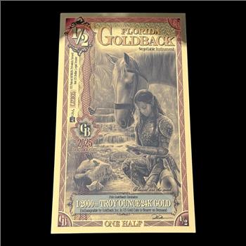 1/2 Florida GoldBack 1/2000th Troy Ounce 24K Gold