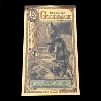 1/2 Florida GoldBack 1/2000th Troy Ounce 24K Gold