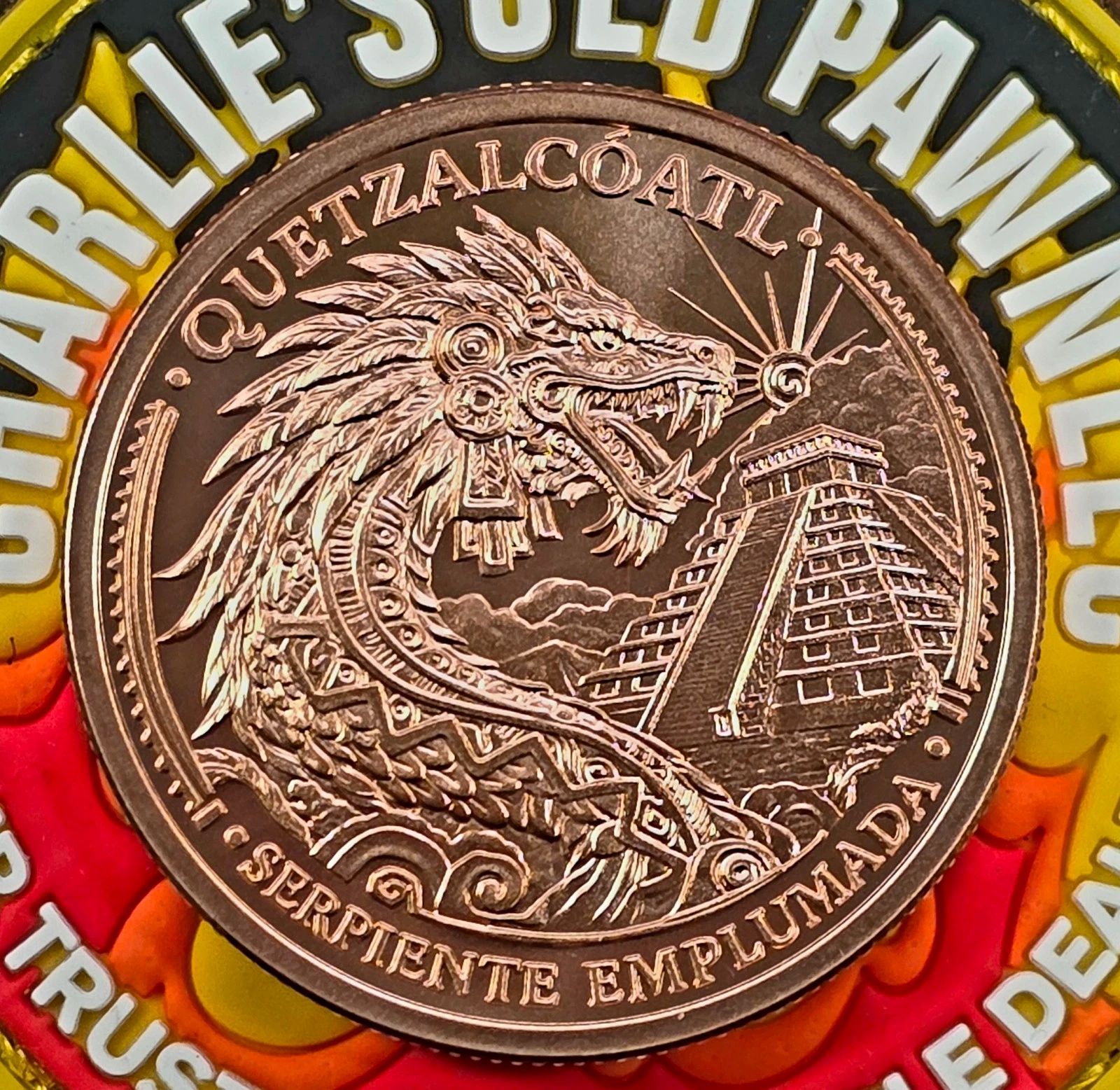1 oz Copper Bullion Legado Mexicano Series - Quetzalcoatl .999 Fine Round