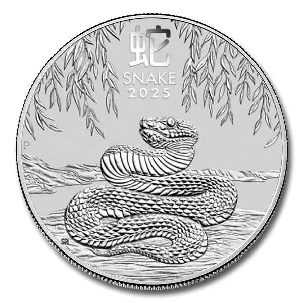 2025 1/2 oz Australian Lunar Snake Silver Coin – BU in Capsule Lunar Series III