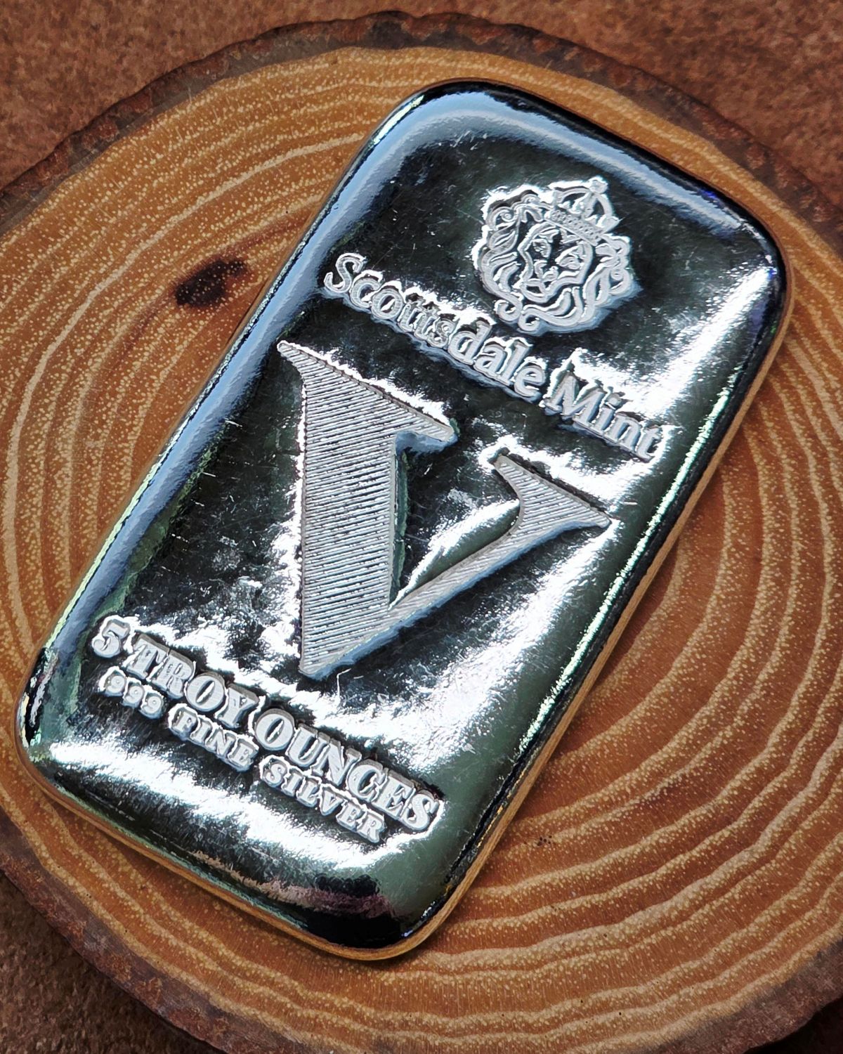 5 oz Silver Bar - Scottsdale Mint Imperium V .999 Silver Cast Bullion Bar