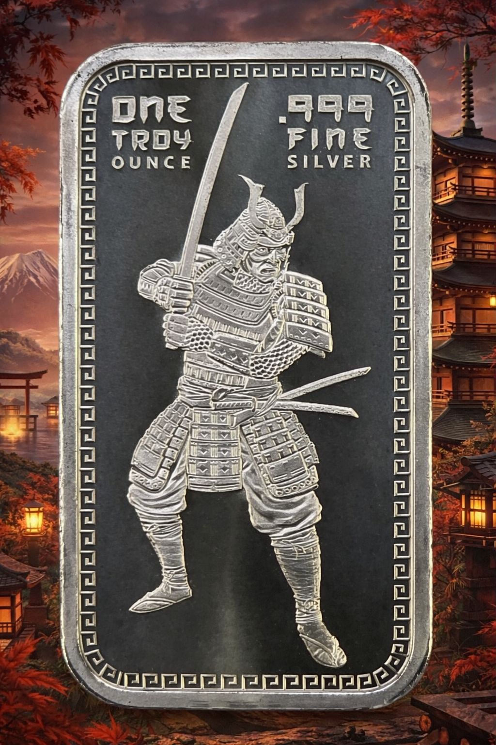 1 oz Silver Bar - Samurai - .999 Fine Silver Bar 