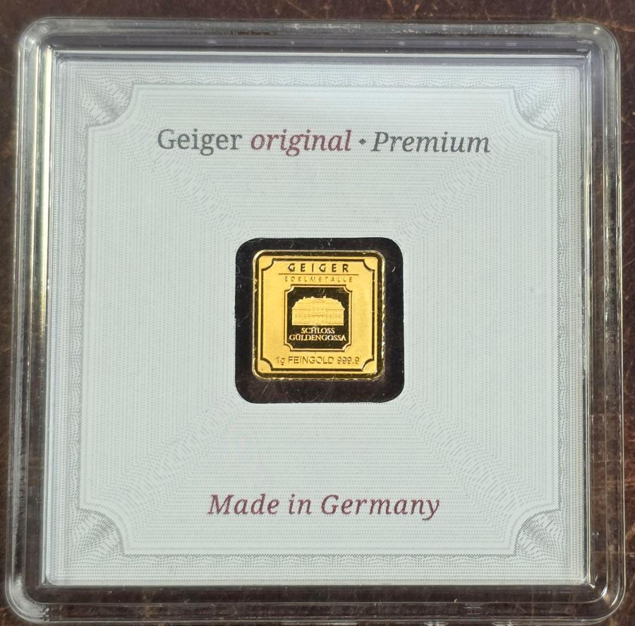 1 Gram .9999 Gold Bar - Geiger Original In Secure Capsule