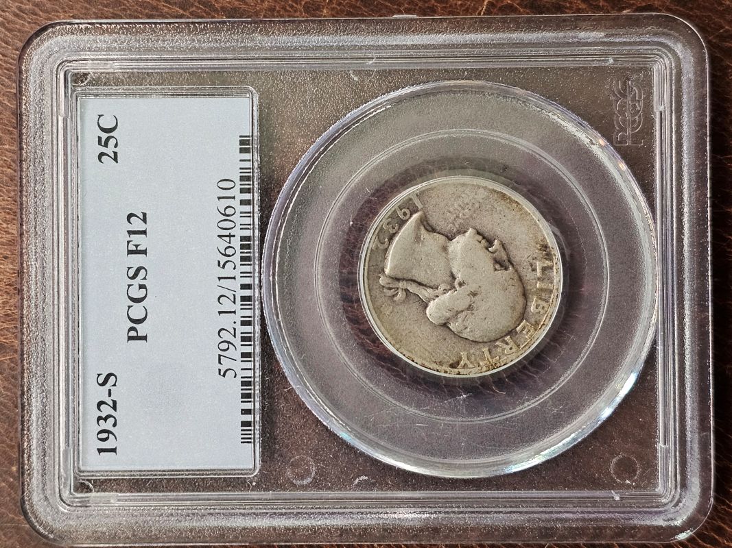 1932-S George Washington Silver Quarter - 25c US Coin - PCGS F12