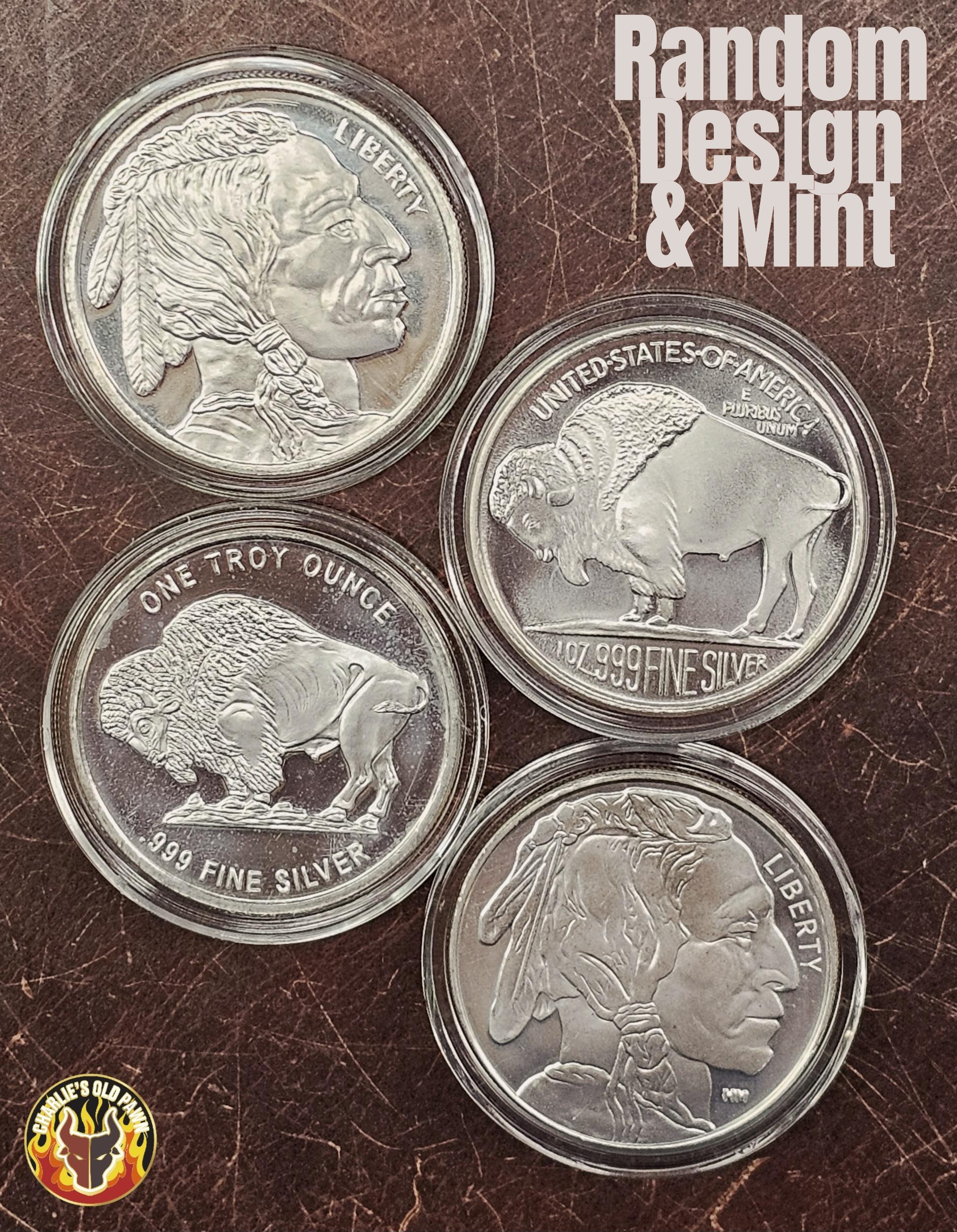 1 oz Silver Buffalo Round .999 Fine Silver - Random Mint & Design