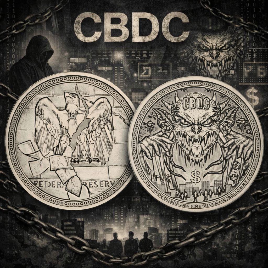 1 Troy Oz .999 Fine Silver Round - CBDC FIAT DECAY Series