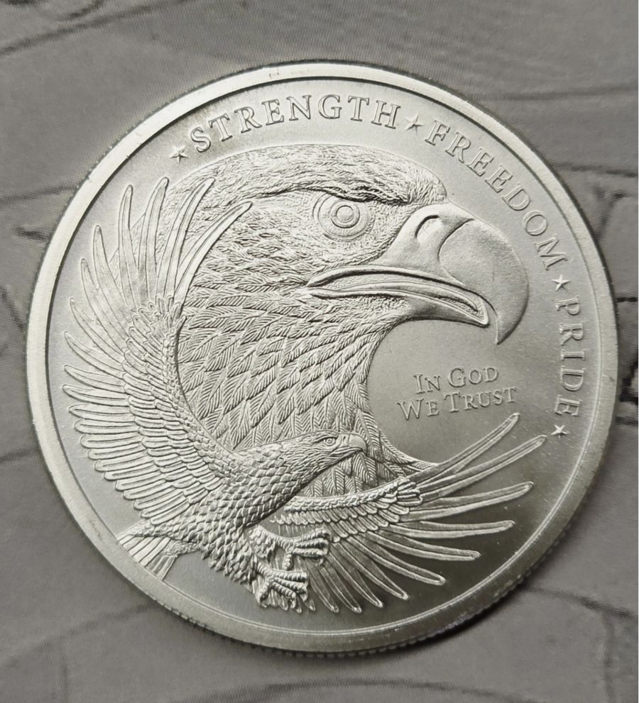 1 oz Silver Double Eagle & Flag Strength-Freedom-Pride .999 Silver Round BU