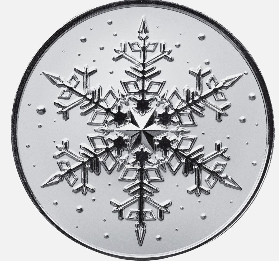 1 oz Silver Scottsdale Snowflake 2nd Series Round Christmas Ornament Capsule