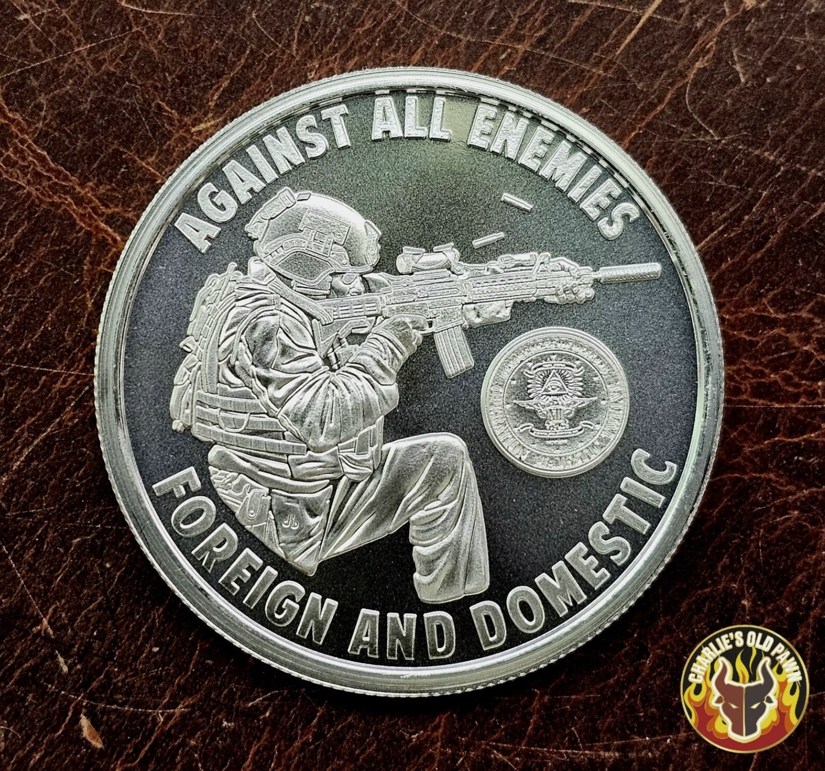 2025 - AGAINST ALL ENEMIES - 1 oz .999 FINE SILVER SHIELD BU ROUND