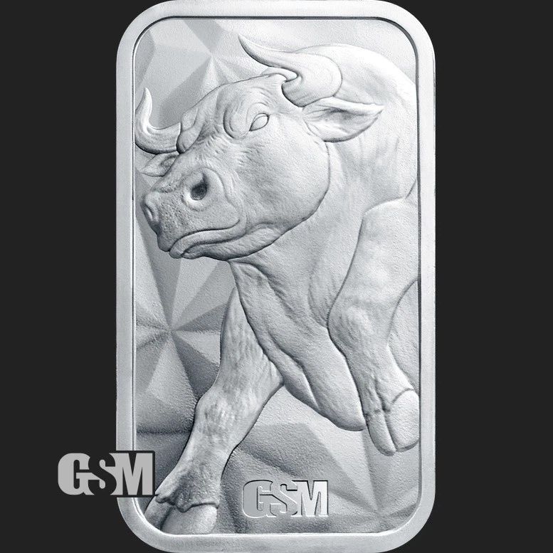 Bull and Bear Market 1 oz Silver GSM Bar BU