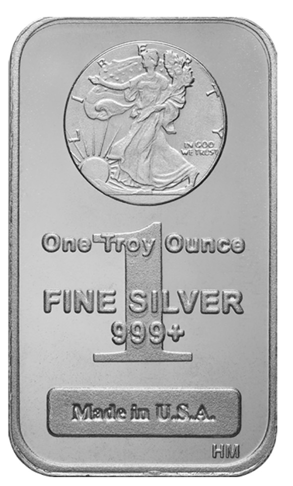 1 oz Silver Bar - Walking Liberty Bar - 1 Troy Ounce