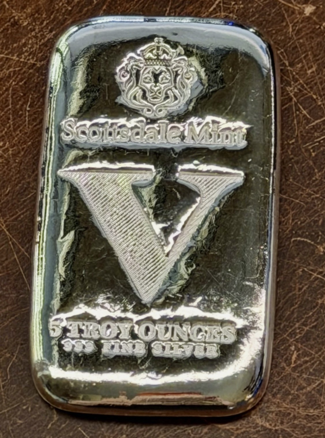 5 oz Silver Bar - Scottsdale Mint Imperium V - .999 Silver Cast Bullion Bar