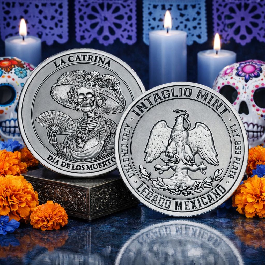 La Catrina Día de los Muertos 1 oz .999 Fine Silver Round Legado Mexicano Series
