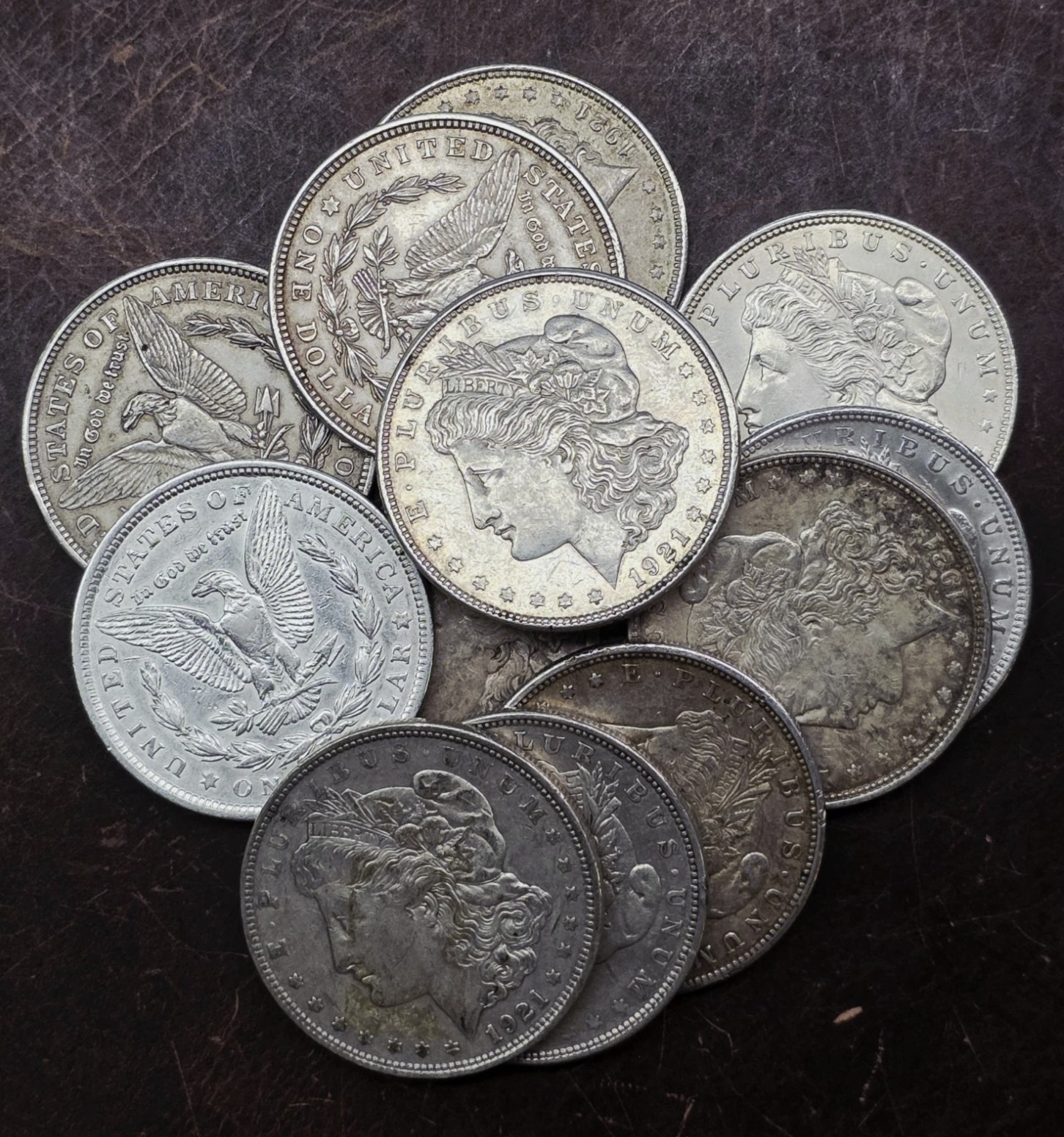 1921 (P-D-S ) Morgan Silver Dollar Coin $1 Average Circulation (Random)