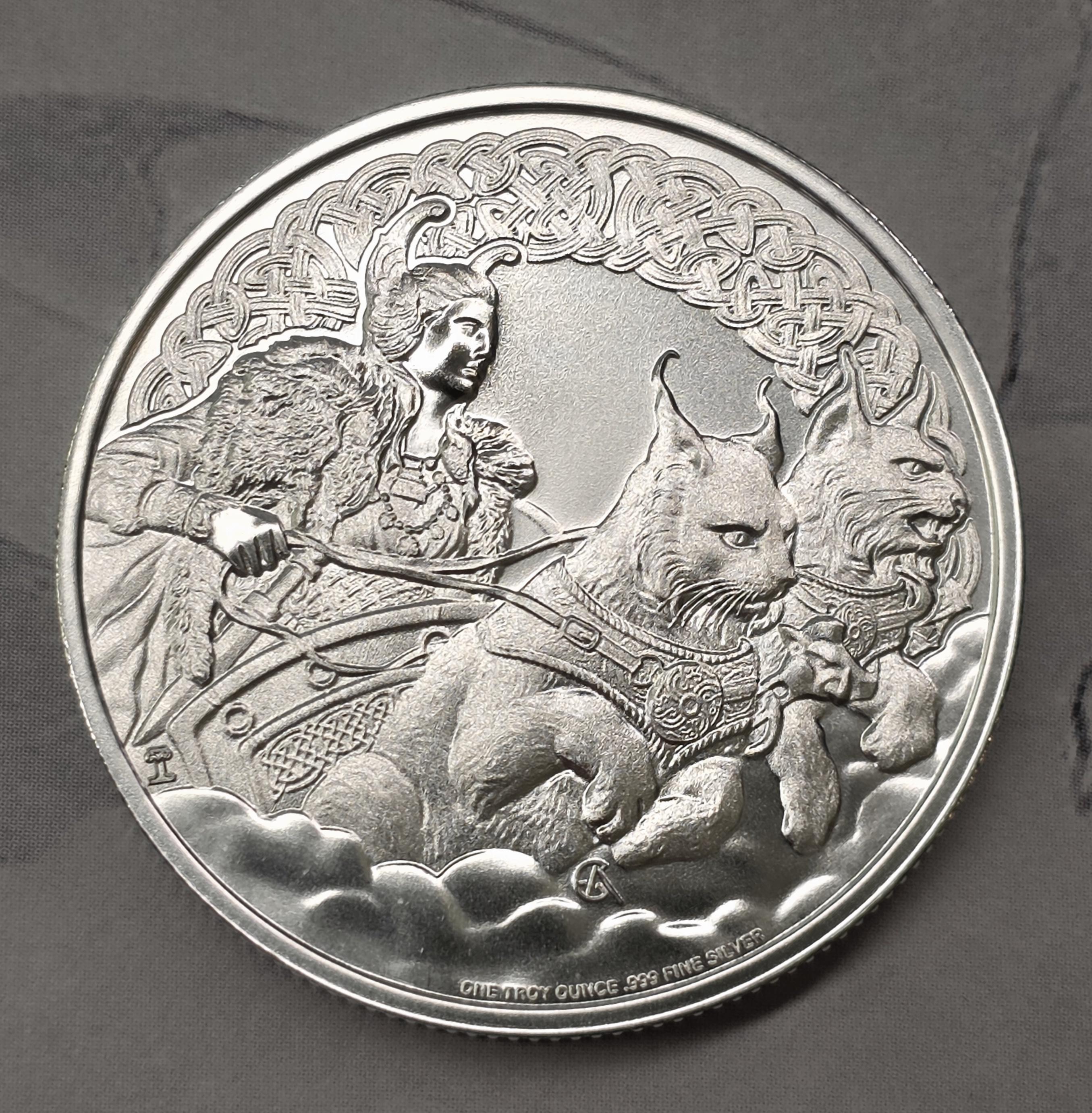2022 Niue 1 oz Silver $2 Norse God Freya BU Coin
