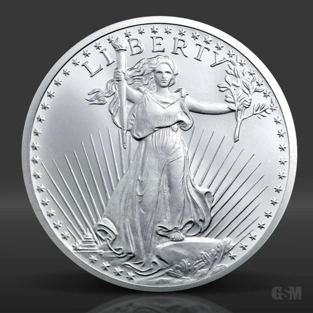 1 oz Silver St. Gaudens Round .999 Fine Silver Bullion - 1 Troy Ounce Silver