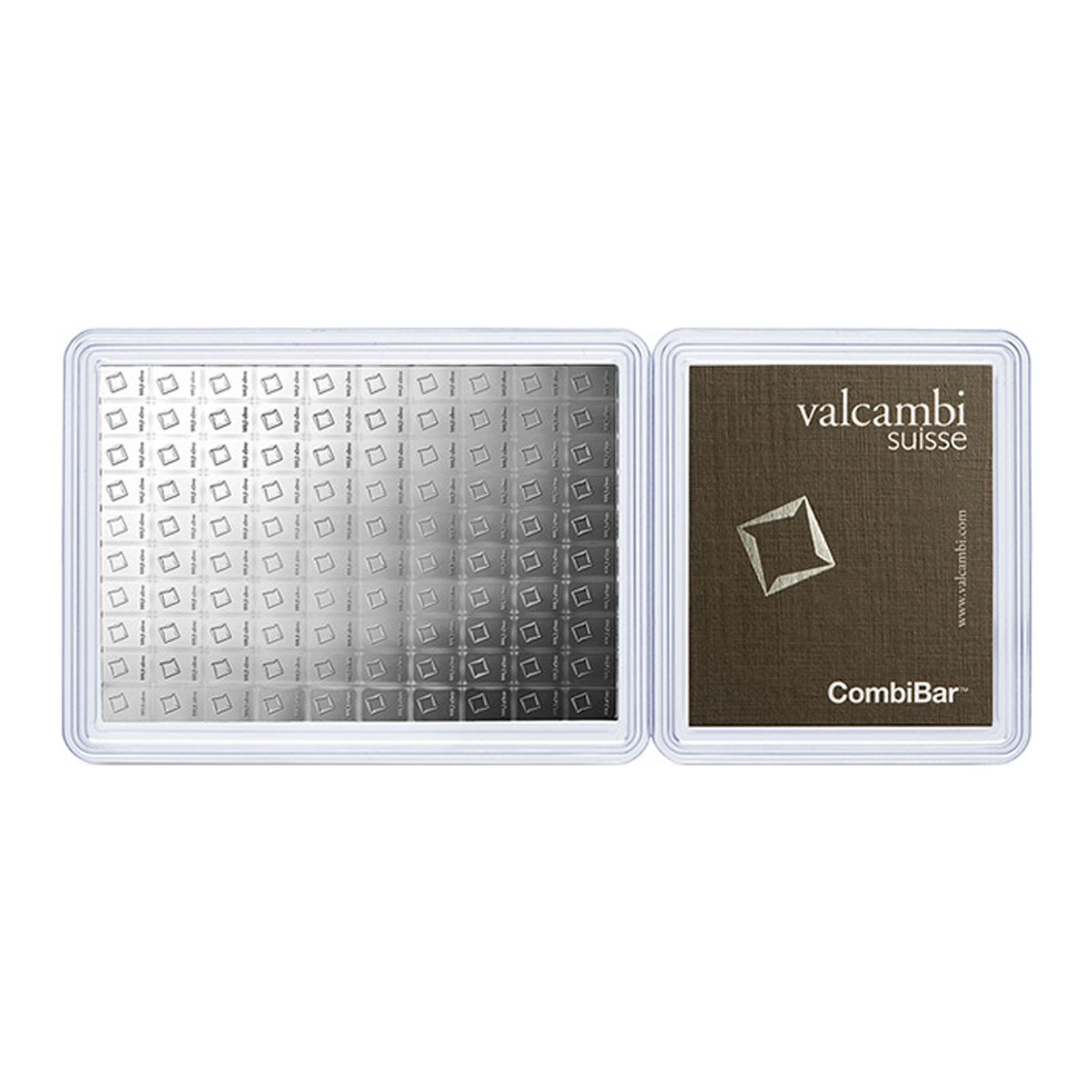 100 gram Valcambi CombiBar Silver Bars - 100 x 1 Gram Bars - .999 Fine Silver
