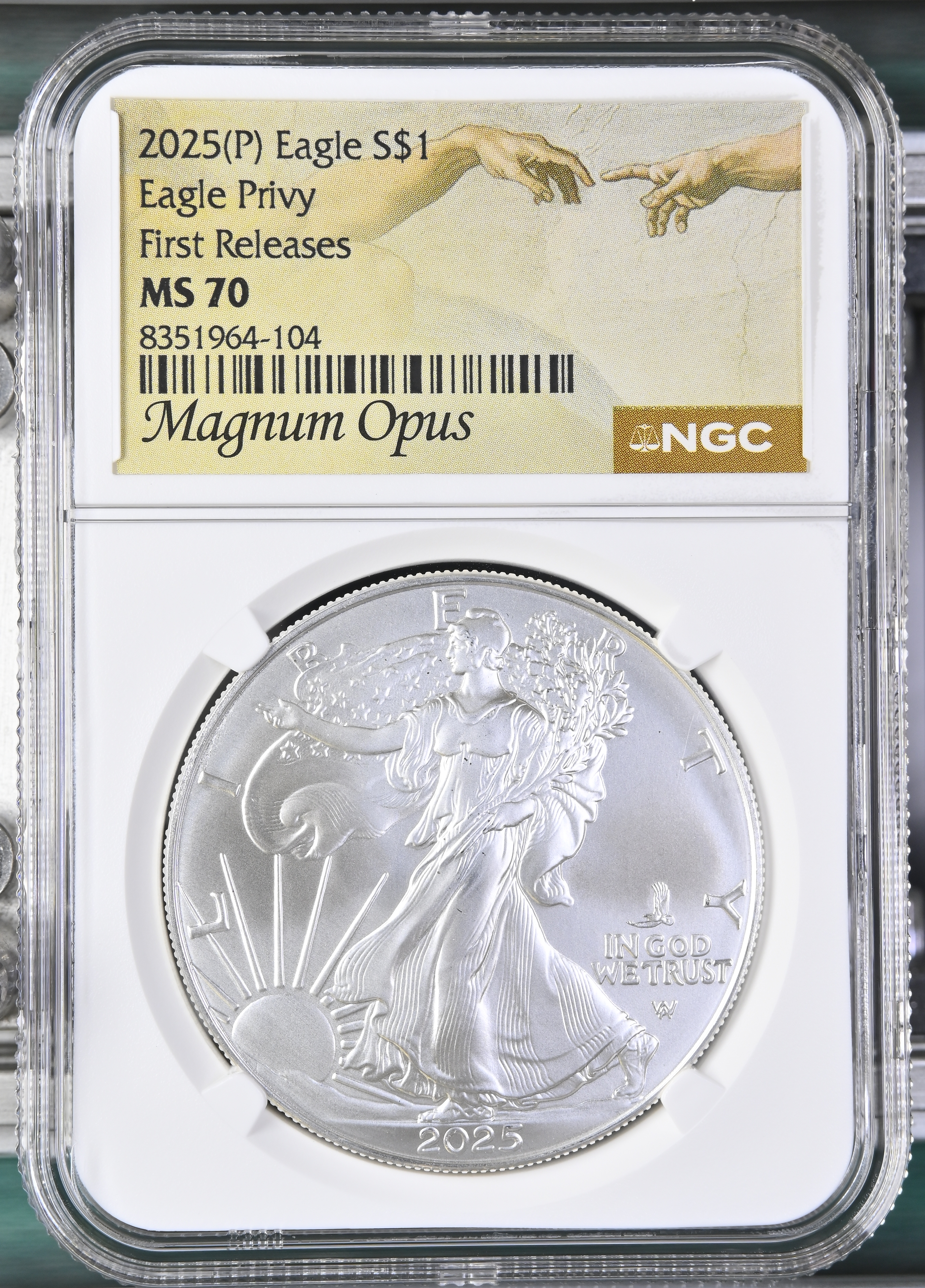2025 (P) Silver American Eagle Privy Mark (Flying Eagle) First Releases $1 Coin NGC MS 70