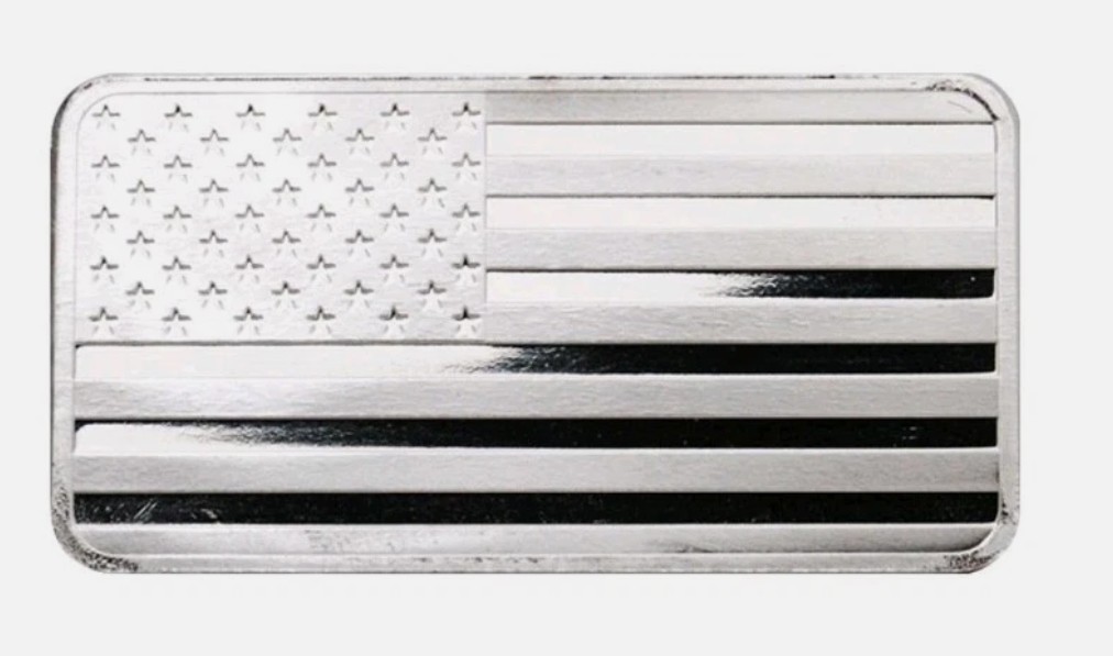 1 oz Highland Mint Silver Bar - American Flag Design - .999 Fine Silver