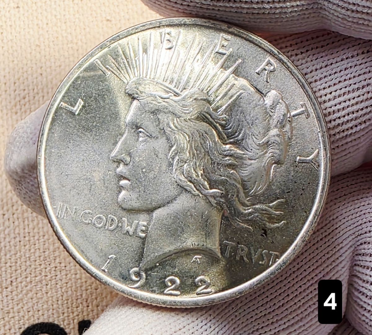 1922 $1 Peace Silver Dollar Coin 90% Silver - AU Auction #4