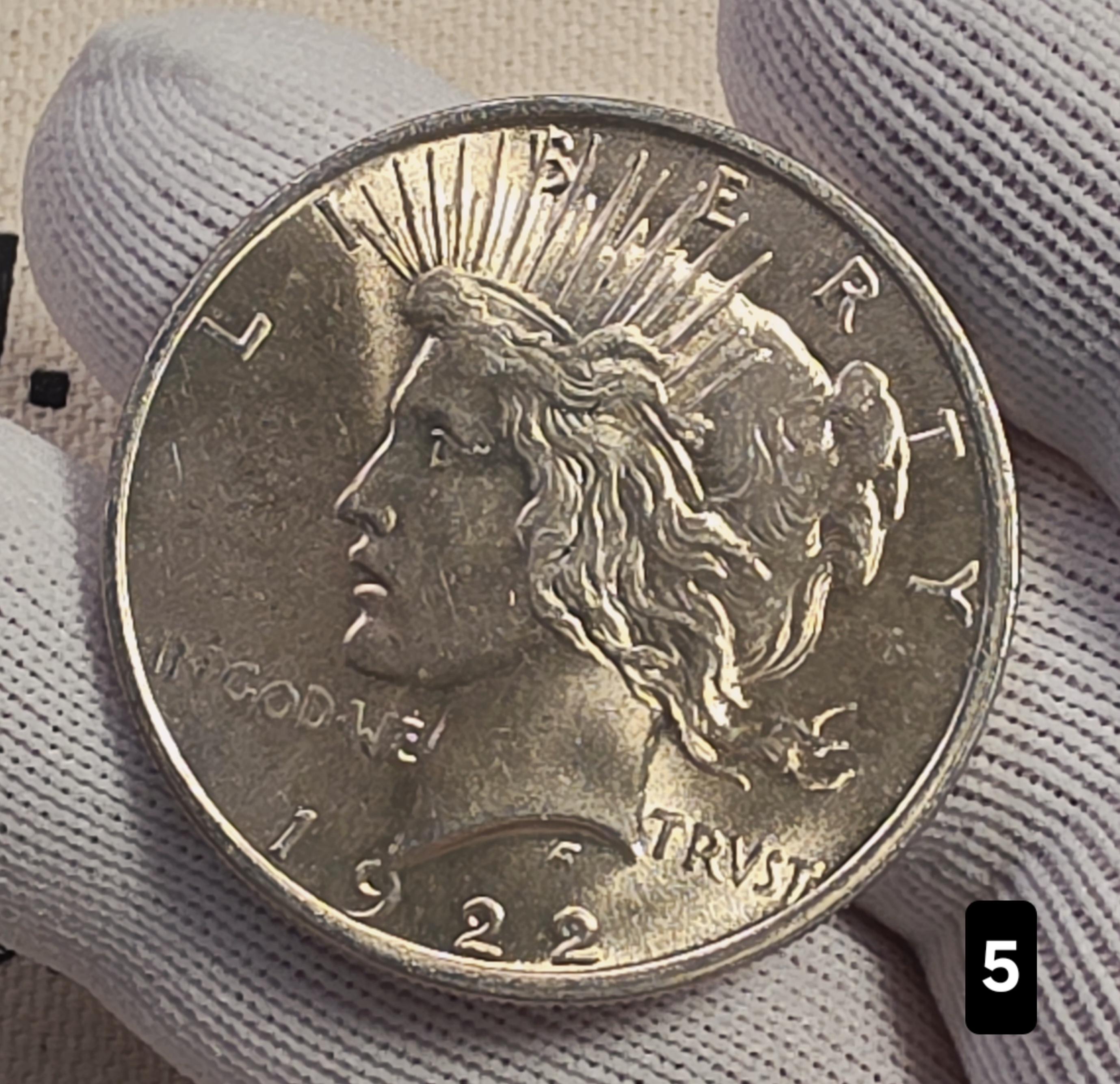 1922 $1 Peace Silver Dollar Coin 90% Silver - AU Auction #5