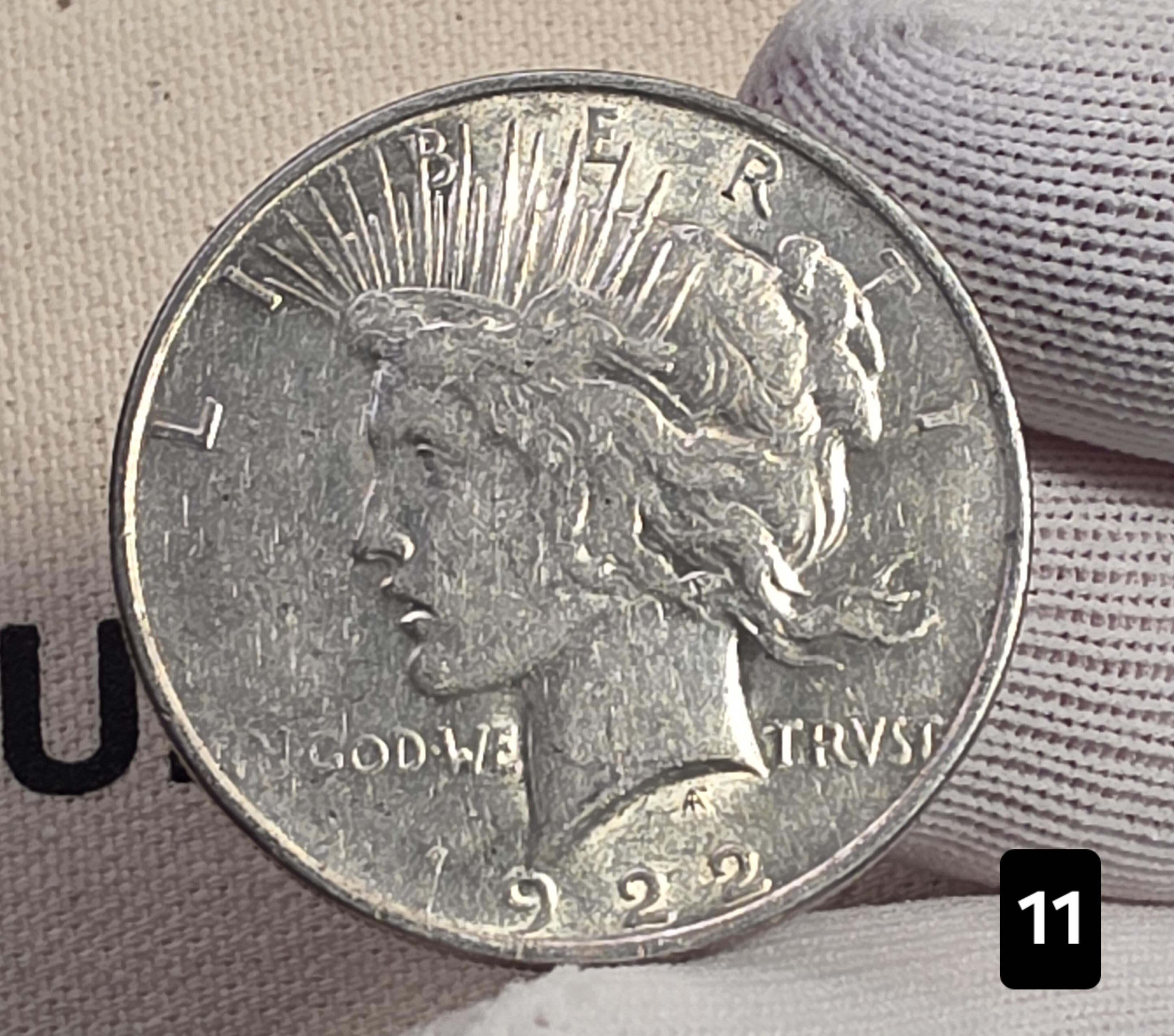 1922 $1 Peace Silver Dollar Coin 90% Silver - XF Auction #11