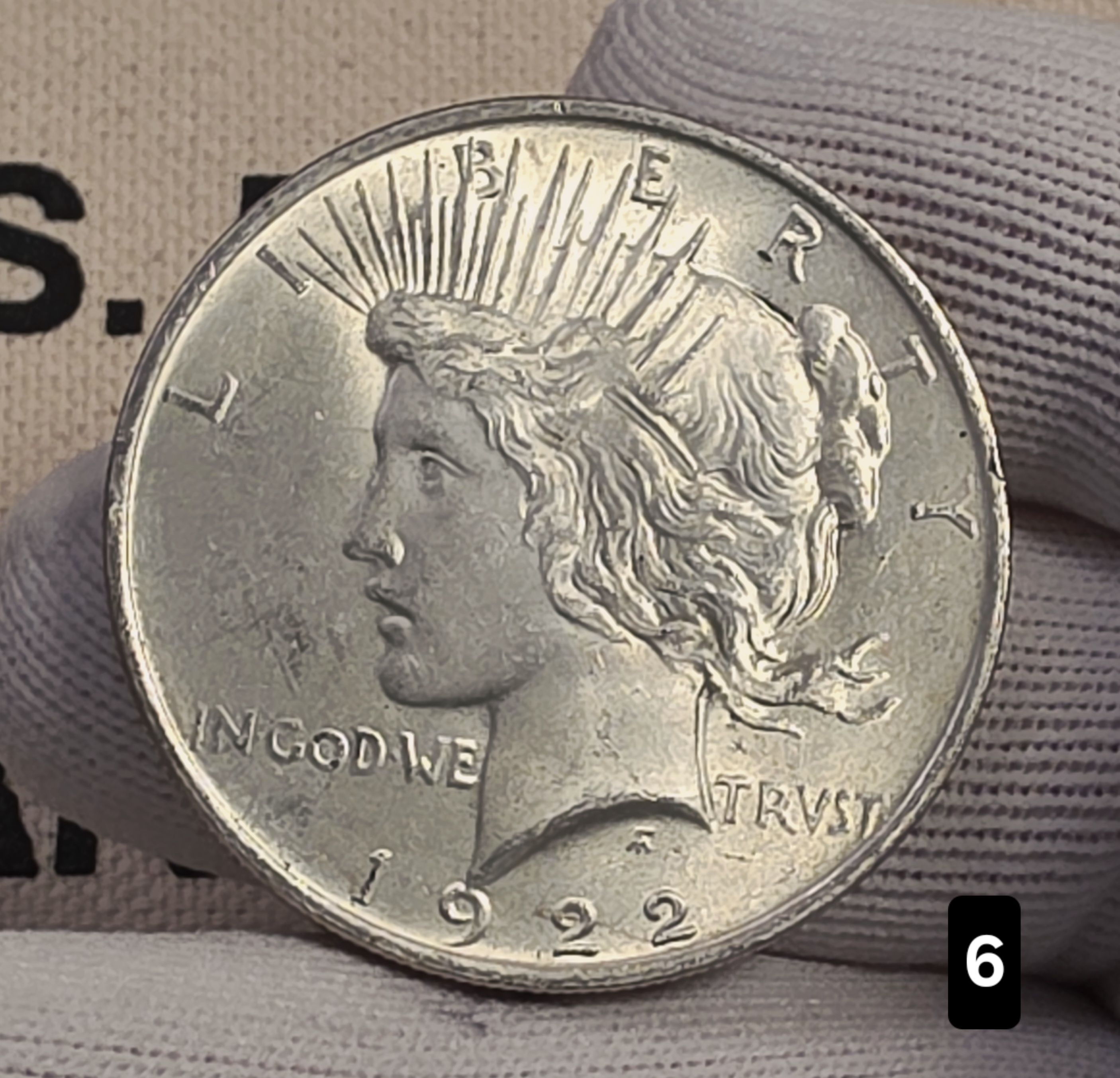 1922 $1 Peace Silver Dollar Coin 90% Silver - AU Auction #6