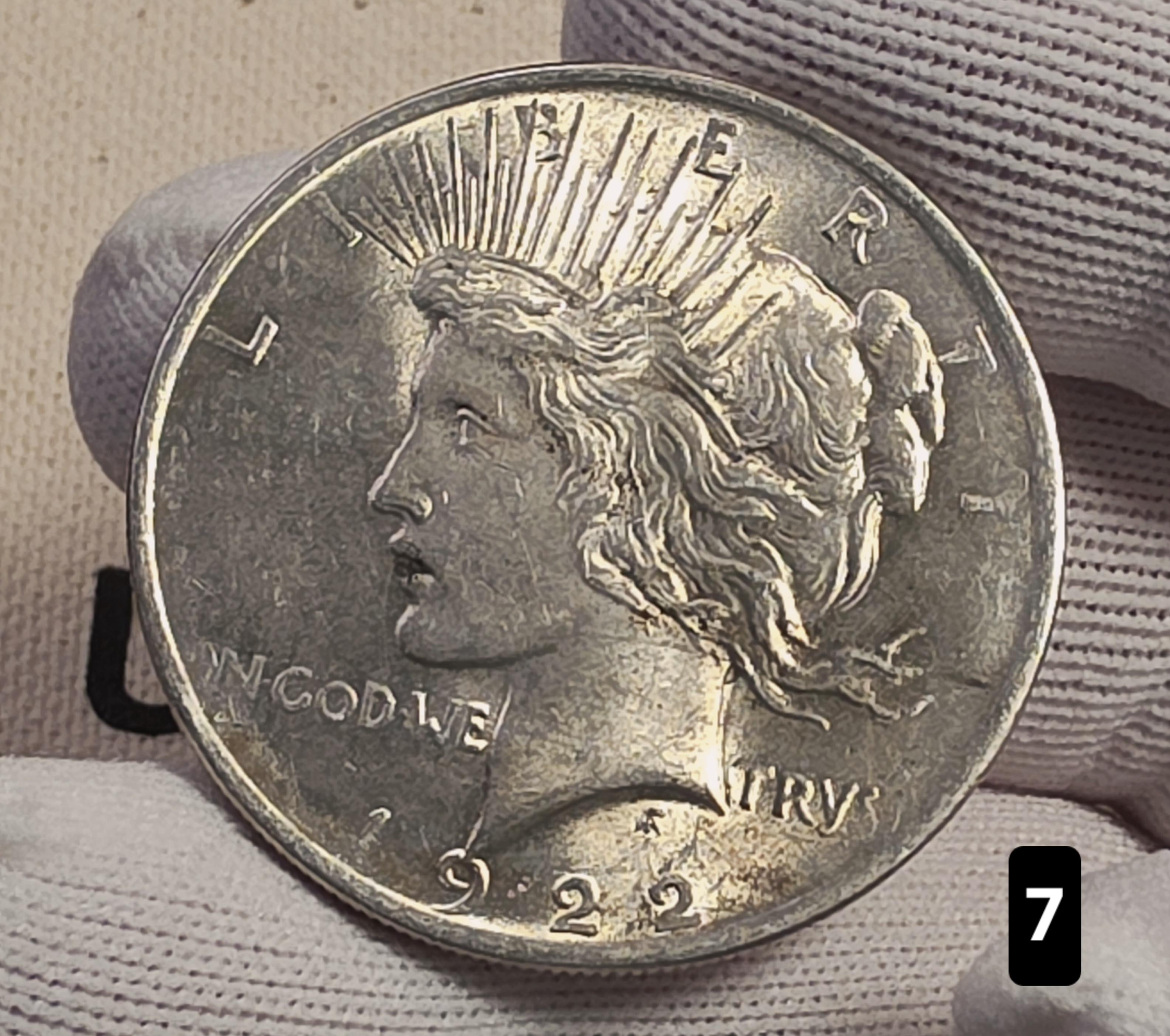 1922 $1 Peace Silver Dollar Coin 90% Silver - AU Auction #7