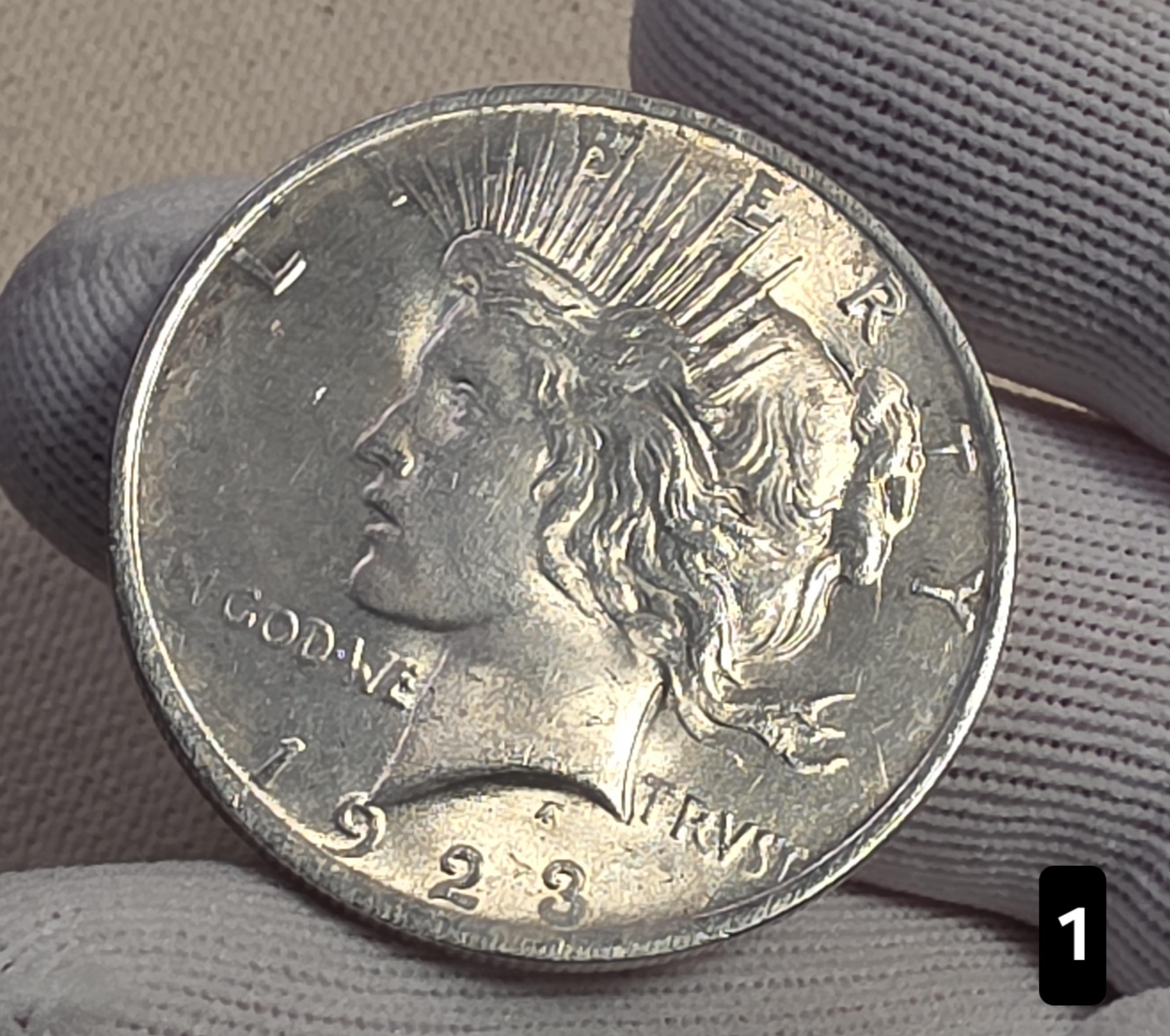 1923 $1 Peace Silver Dollar Coin 90% Silver - AU Auction #3