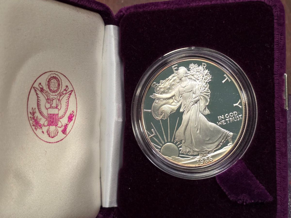 1986-S 1 oz Proof American Silver Eagle (w/Box & COA) A#2