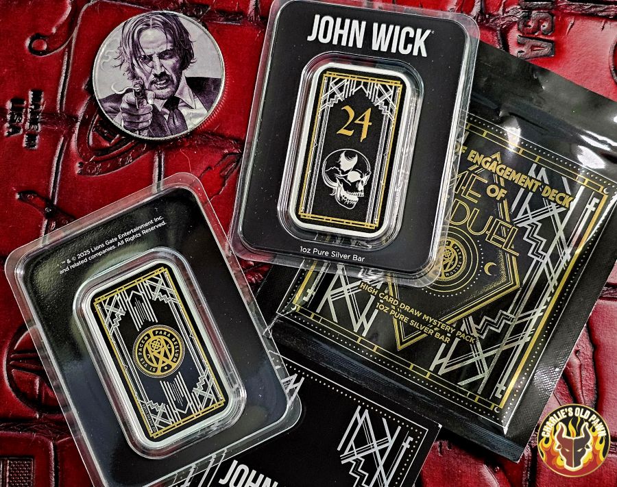 John Wick 1 oz Silver Skull - Death Card Bar - Rules of Engagement (Time of the Duel)