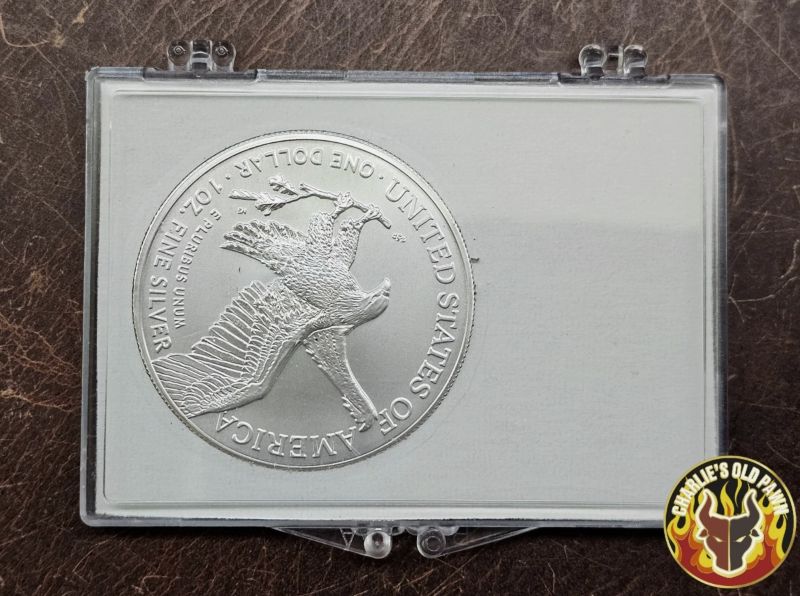 2023 1 oz .999 Silver American Eagle $1 Coin US Flag & Eagle Snap-Lock ...