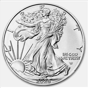 2025 1 oz American Silver Eagle w/Stars & Stripes Burst Card In TEP