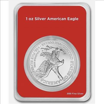 2025 1 oz American Silver Eagle w/Stars & Stripes Burst Card In TEP