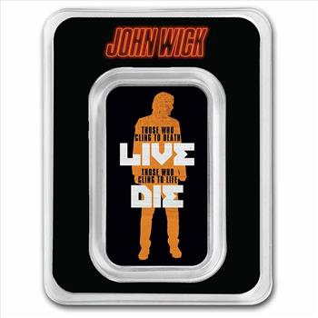 John Wick 1 oz .999 Fine Silver Silhouette Bar w/ TEP