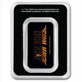John Wick 1 oz .999 Fine Silver Silhouette Bar w/ TEP