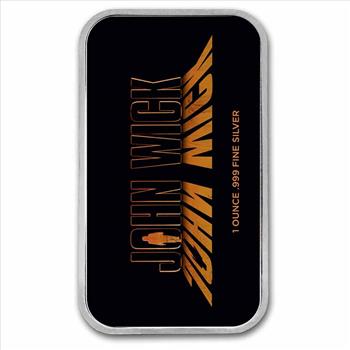 John Wick 1 oz .999 Fine Silver Silhouette Bar w/ TEP