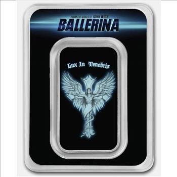 John Wick 1 oz .999 Fine Silver Ballerina Colorized Tattoo Bar w/ TEP
