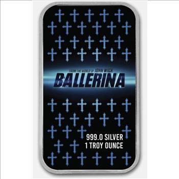 John Wick 1 oz .999 Fine Silver Ballerina Colorized Tattoo Bar w/ TEP
