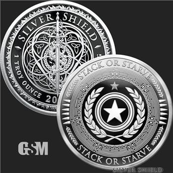 2025 Stack or Starve 1 oz Silver Shield Proof Round MiniMintage Box w/# COA