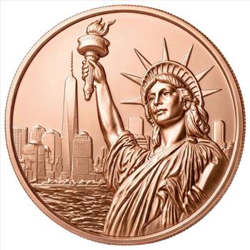 1 oz Copper Scottsdale Mint STATUE OF LIBERTY Copper Round Alpha Strike