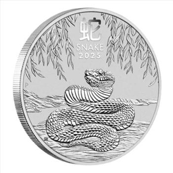 2025 1/2 oz Australian Lunar Snake Silver Coin – BU in Capsule Lunar Series III
