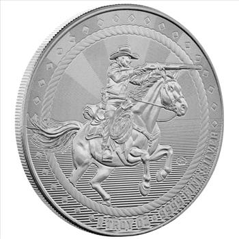 1 oz Silver Cowboy Rifleman Round w/ Buffalo Privy .9999 Silver Round in Capsule